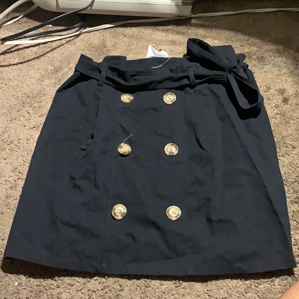 Black skirt brown buttons